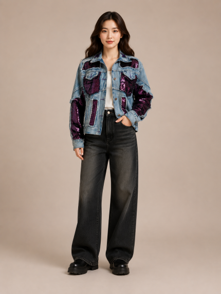 Embellished and lined Denim Jacket